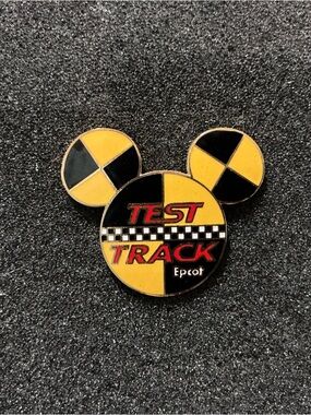 Disney Test Track Mickey Enamel Pin - Yellow, Black, Red